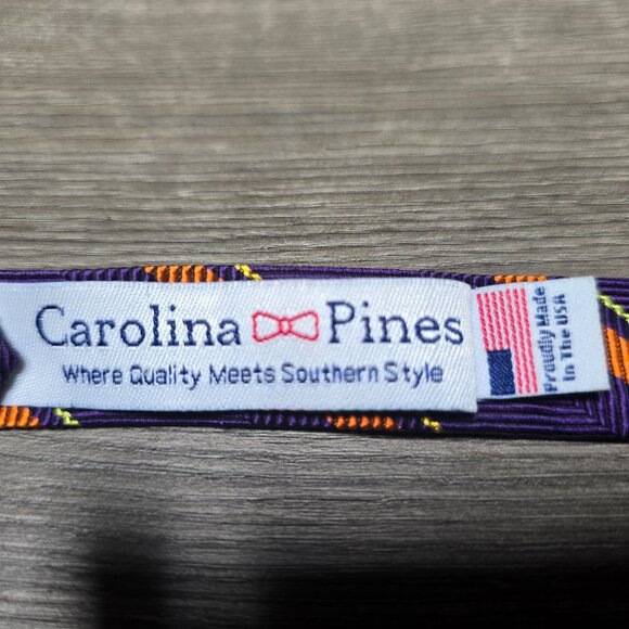 Bowtie #10 - Purple & Orange Striped (Clemson colors) - Picture 2 of 2